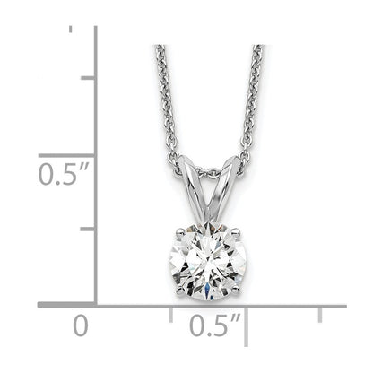 14K Weißgold 0,5 ct. Laborgezüchteter Diamant VS/SI+ G+ Rund Komplette Vierzack-Solitär-Anhänger-Halskette, 18 Zoll