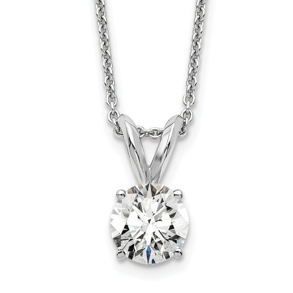 14K Weißgold 0,5 ct. Laborgezüchteter Diamant VS/SI+ G+ Rund Komplette Vierzack-Solitär-Anhänger-Halskette, 18 Zoll