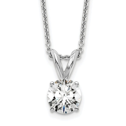 14K Weißgold 0,5 ct. Laborgezüchteter Diamant VS/SI+ G+ Rund Komplette Vierzack-Solitär-Anhänger-Halskette, 18 Zoll
