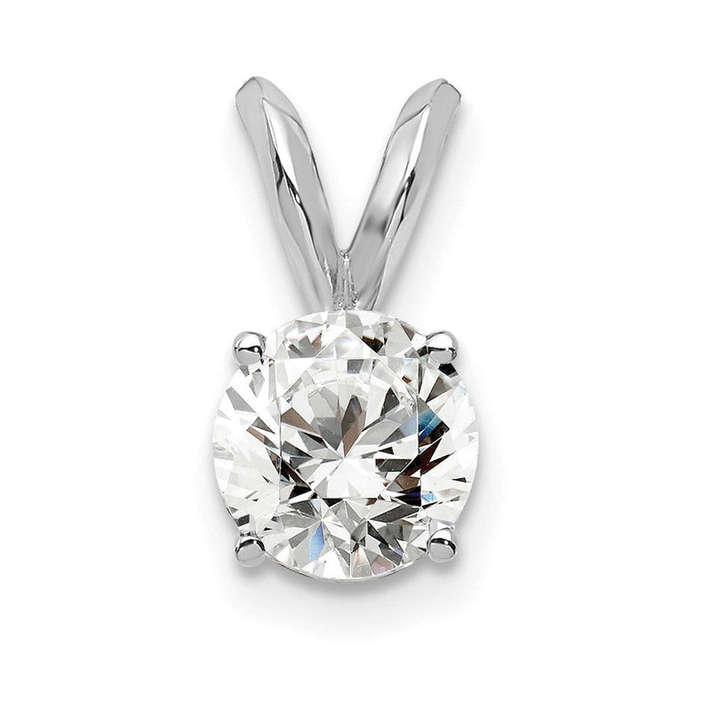 14K Weißgold 0,5 ct. Laborgezüchteter Diamant VS/SI+ G+ Rund Vierkrappen-Solitäranhänger