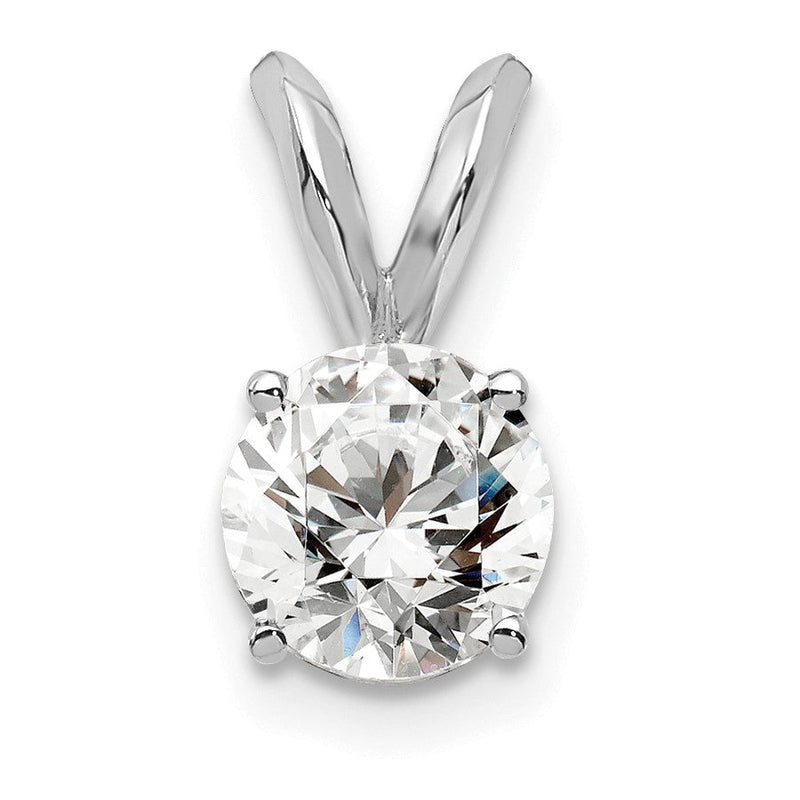 14K Weißgold 14K Weißgold 1/2 Karat Zertifiziert Im Labor Gezüchtet Diamant Vs+ F+ Rund Komplett Vierkrappen Solitär Anhänger