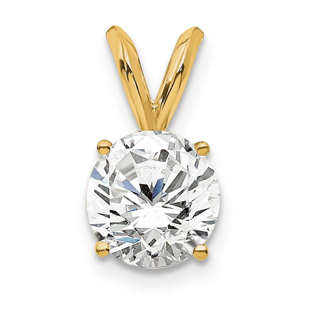 14K Gelbgold 0,75 ct. Zertifizierter, im Labor gezüchteter Diamant VS/SI+ G+ Rund Vierzack-Solitär-Anhänger
