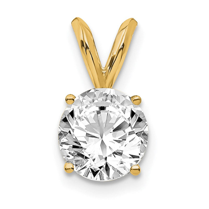 14K Gelbgold 3/4 Karat Im Labor Gezüchtet Diamant Vs/si+ G+ Rund Komplett Vierkrappen Solitär Anhänger