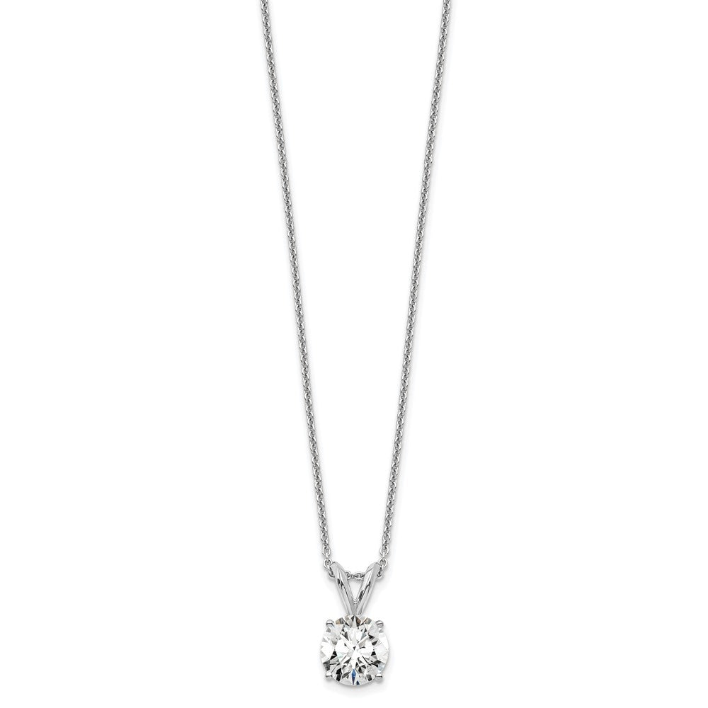 14K Weißgold 0,75 ct. im Labor gezüchteter Diamant VS+ F+ Rund Vier-Krappen-Fassung 18 Zoll Solitär-Anhänger-Halskette