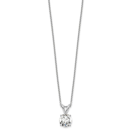 14K Weißgold 0,75 ct. zertifizierter, im Labor gezüchteter Diamant VS/SI+ G+ Rund Vierzacken-Fassung 18 Zoll Solitär-Anhänger-Halskette