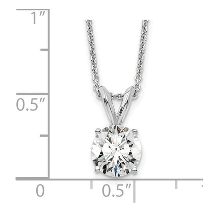 14K Weißgold 0,75 ct. im Labor gezüchteter Diamant VS+ F+ Rund Vier-Krappen-Fassung 18 Zoll Solitär-Anhänger-Halskette