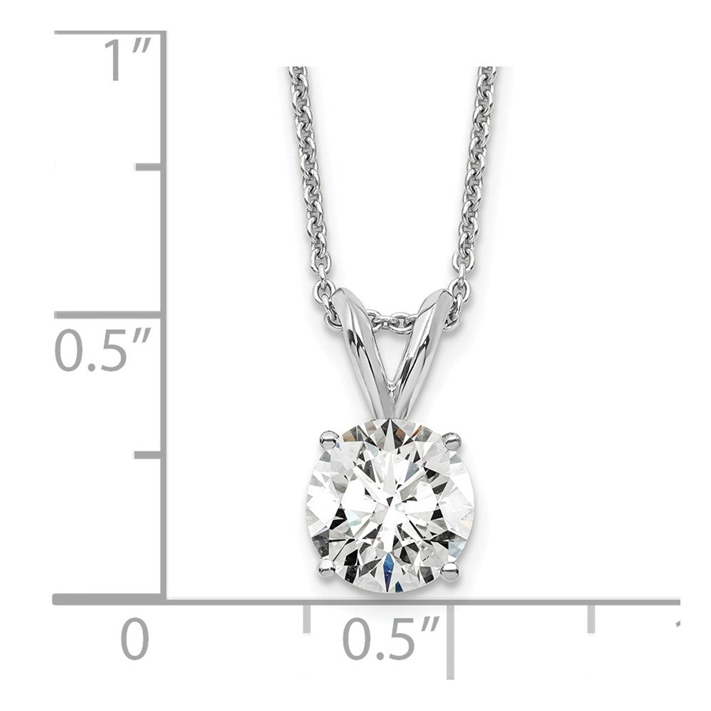 14K Weißgold 0,75 ct. zertifizierter, im Labor gezüchteter Diamant VS/SI+ G+ Rund Vierzacken-Fassung 18 Zoll Solitär-Anhänger-Halskette