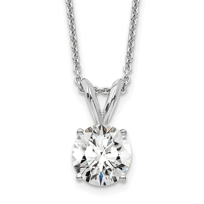 14K Weißgold 0,75 ct. im Labor gezüchteter Diamant VS+ F+ Rund Vier-Krappen-Fassung 18 Zoll Solitär-Anhänger-Halskette