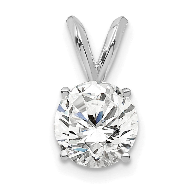 14K Weißgold 0,75 ct. Zertifizierter Im Labor Gezüchteter Diamant VS/SI+ G+ Rund Vier-Krappen Solitär-Anhänger