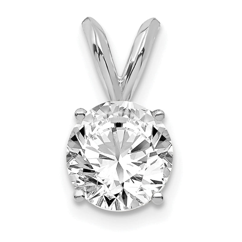 14K Weißgold 3/4 Karat Im Labor Gezüchtet Diamant Vs/si+ G+ Rund Komplett Vierkrappen Solitär Anhänger