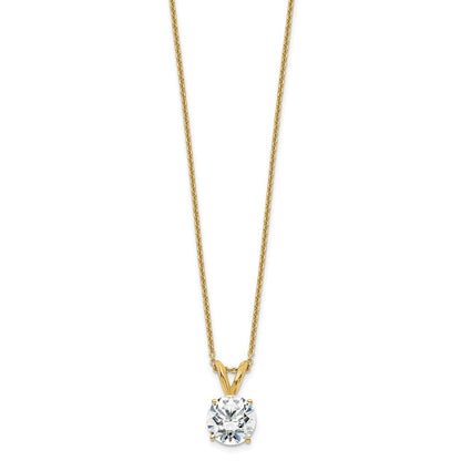 14K Gelbgold 1 ct. Laborgezüchteter Diamant VS+ F+ Rundschliff Vierkrappen-Fassung 18 Zoll Solitär-Anhänger-Halskette