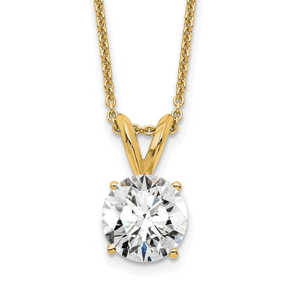 14K Gelbgold 1 ct. Laborgezüchteter Diamant VS+ F+ Rundschliff Vierkrappen-Fassung 18 Zoll Solitär-Anhänger-Halskette