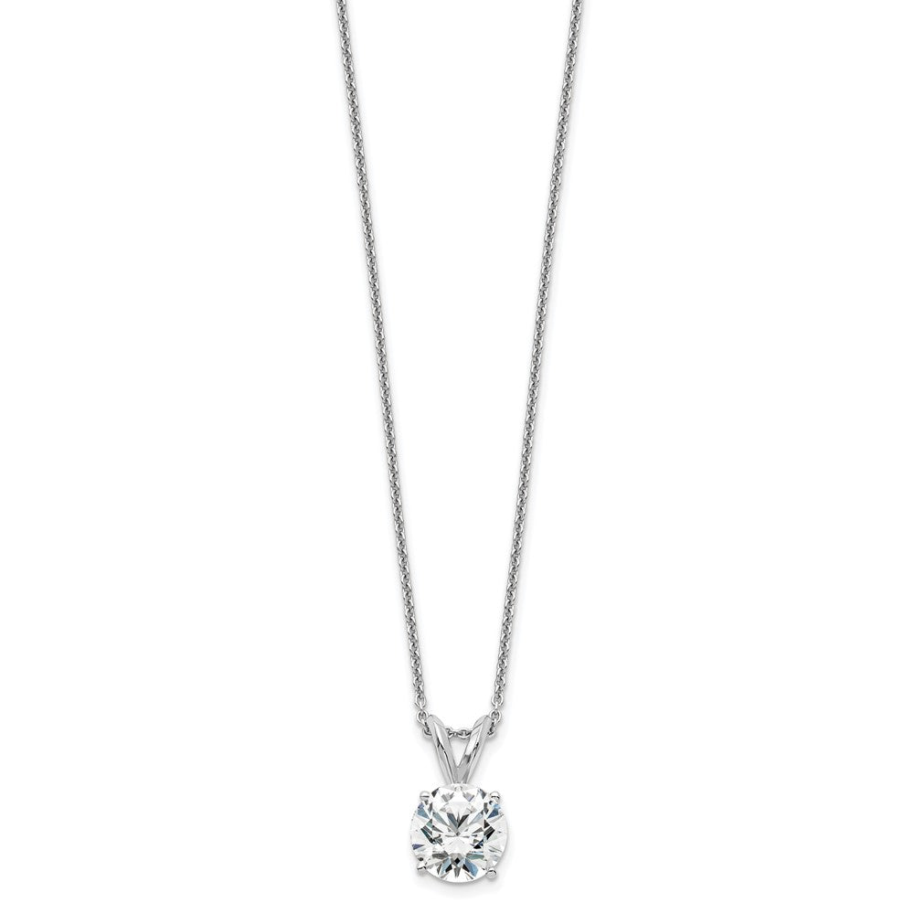 14K Weißgold Solitär-Anhänger-Halskette mit 1 ct. im Labor gezüchtetem Diamant VS+ F+, rund, Vierzacken-Fassung, 18 Zoll