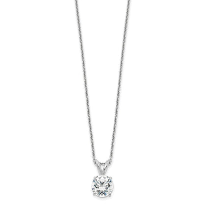 14K Weißgold 1 ct. zertifizierter laborgezüchteter Diamant VS/SI+ G+ Rund Vierkrappen-Fassung 18 Zoll Solitär-Anhänger-Halskette