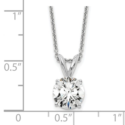 14K Weißgold Solitär-Anhänger-Halskette mit 1 ct. im Labor gezüchtetem Diamant VS+ F+, rund, Vierzacken-Fassung, 18 Zoll