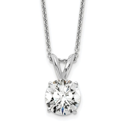 14K Weißgold Solitär-Anhänger-Halskette mit 1 ct. im Labor gezüchtetem Diamant VS+ F+, rund, Vierzacken-Fassung, 18 Zoll
