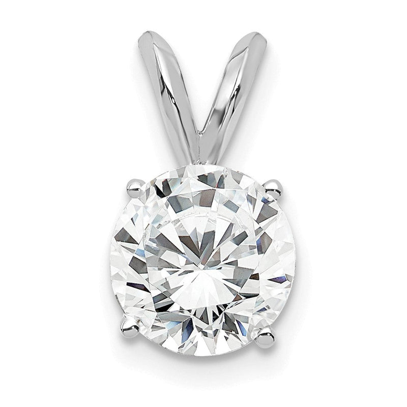 14K Weißgold 1 ct. Zertifizierter Laborgezüchteter Diamant VS/SI+ G+ Runder Vierkrappen-Solitär-Anhänger