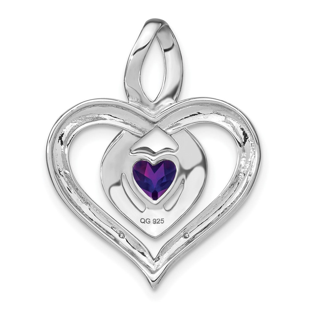Sterling Silber Anhänger mit Amethyst und echtem Diamant
