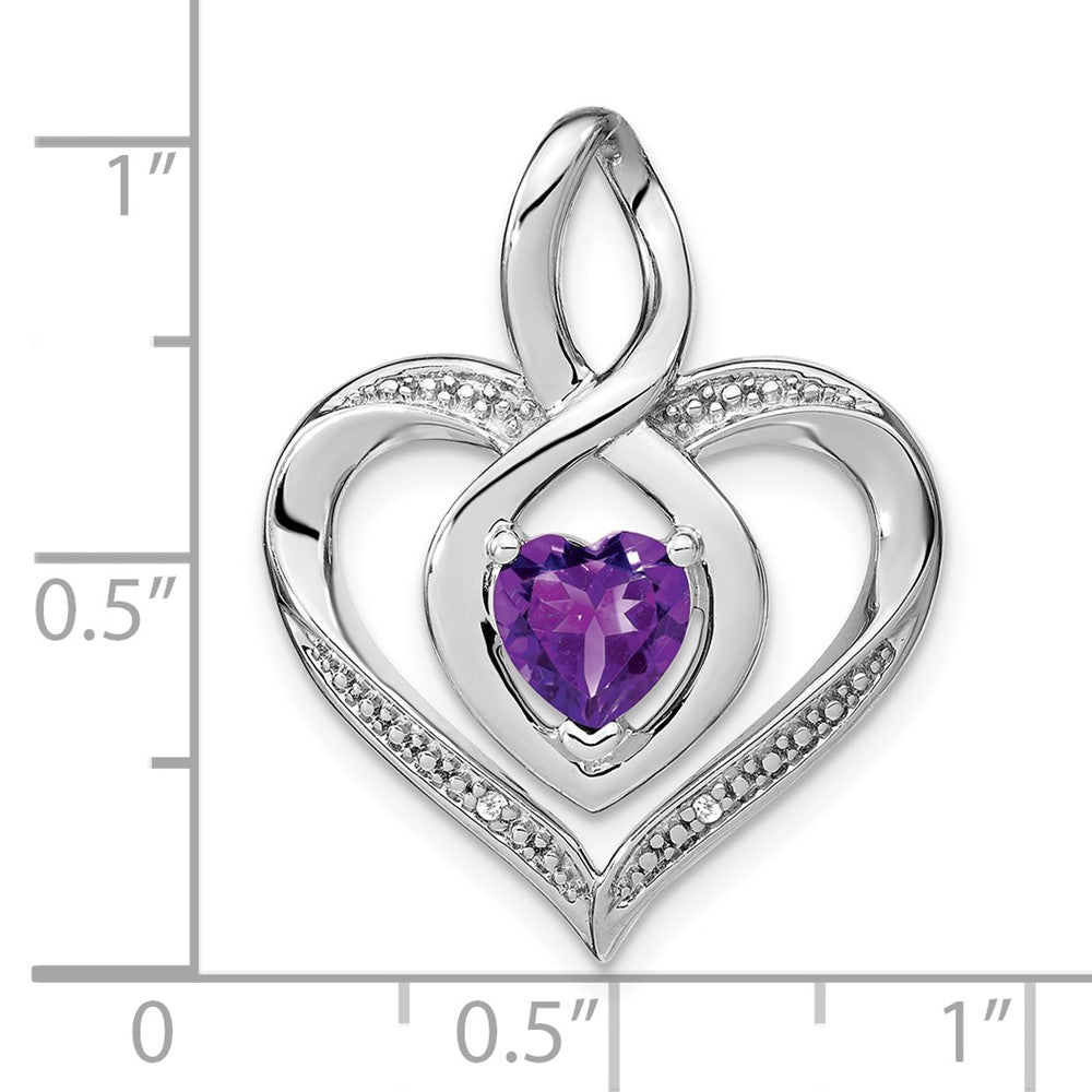 Sterling Silber Anhänger mit Amethyst und echtem Diamant