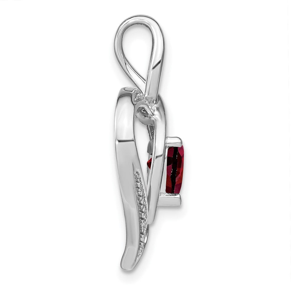 Sterling Silber Granat- und Diamant-Anhänger