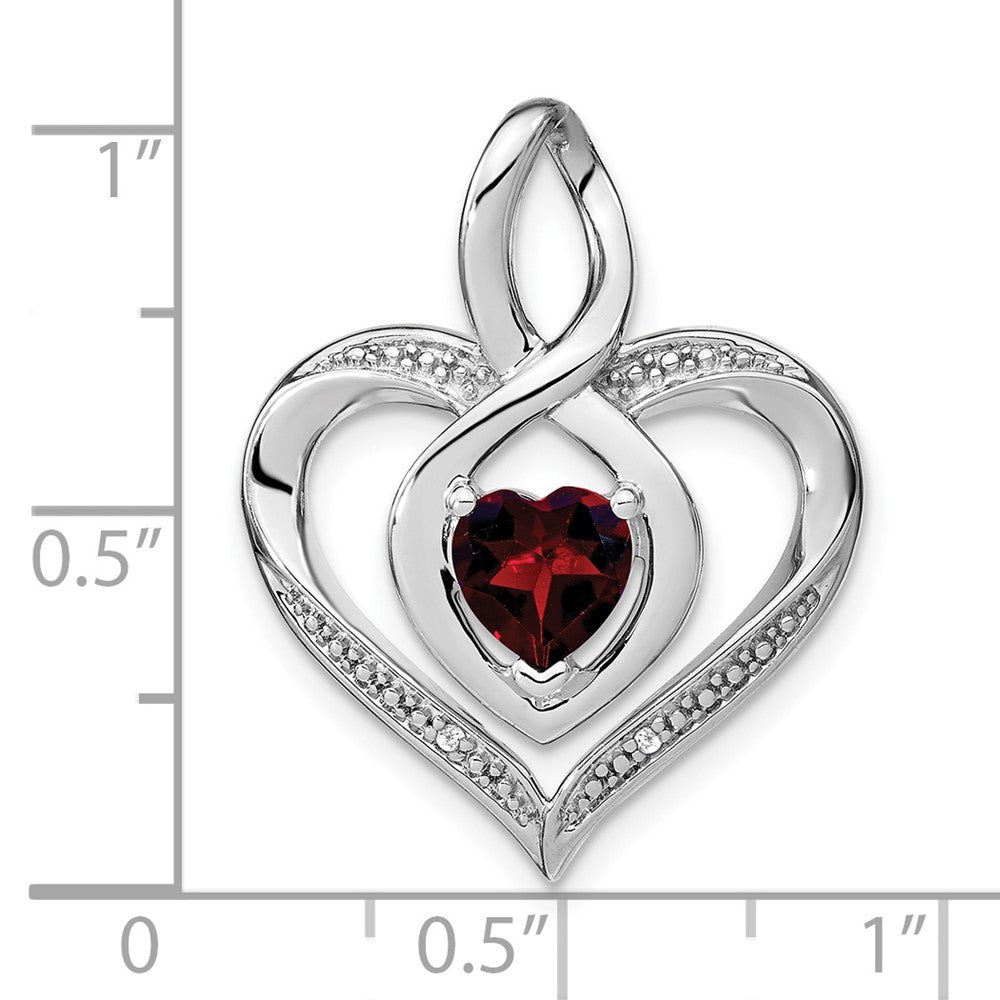 Sterling Silber Granat- und Diamant-Anhänger