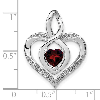 Sterling Silber Granat- und Diamant-Anhänger