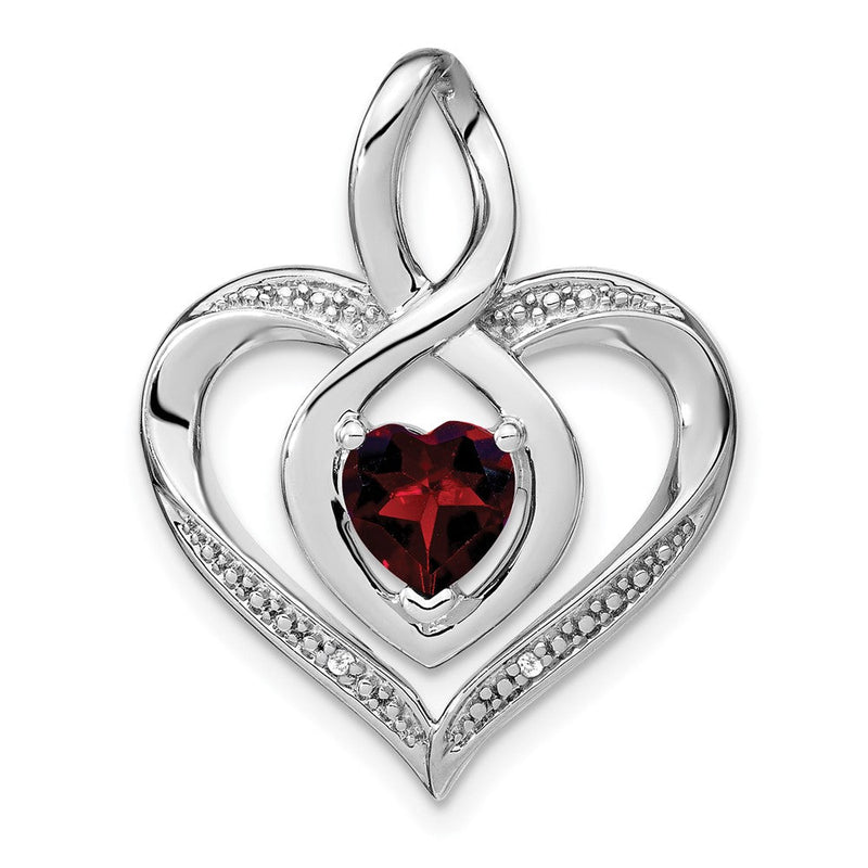 Sterling Silber Granat- und Diamant-Anhänger