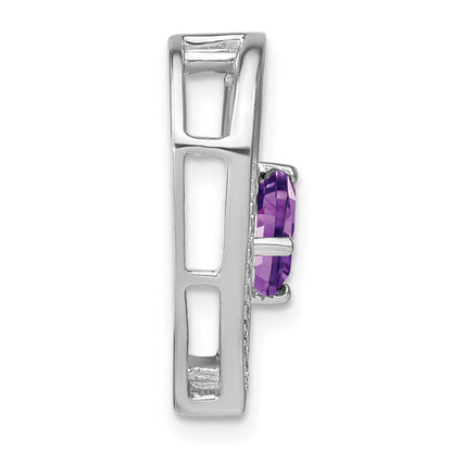 Sterling Silber Anhänger mit Amethyst und echten Diamanten