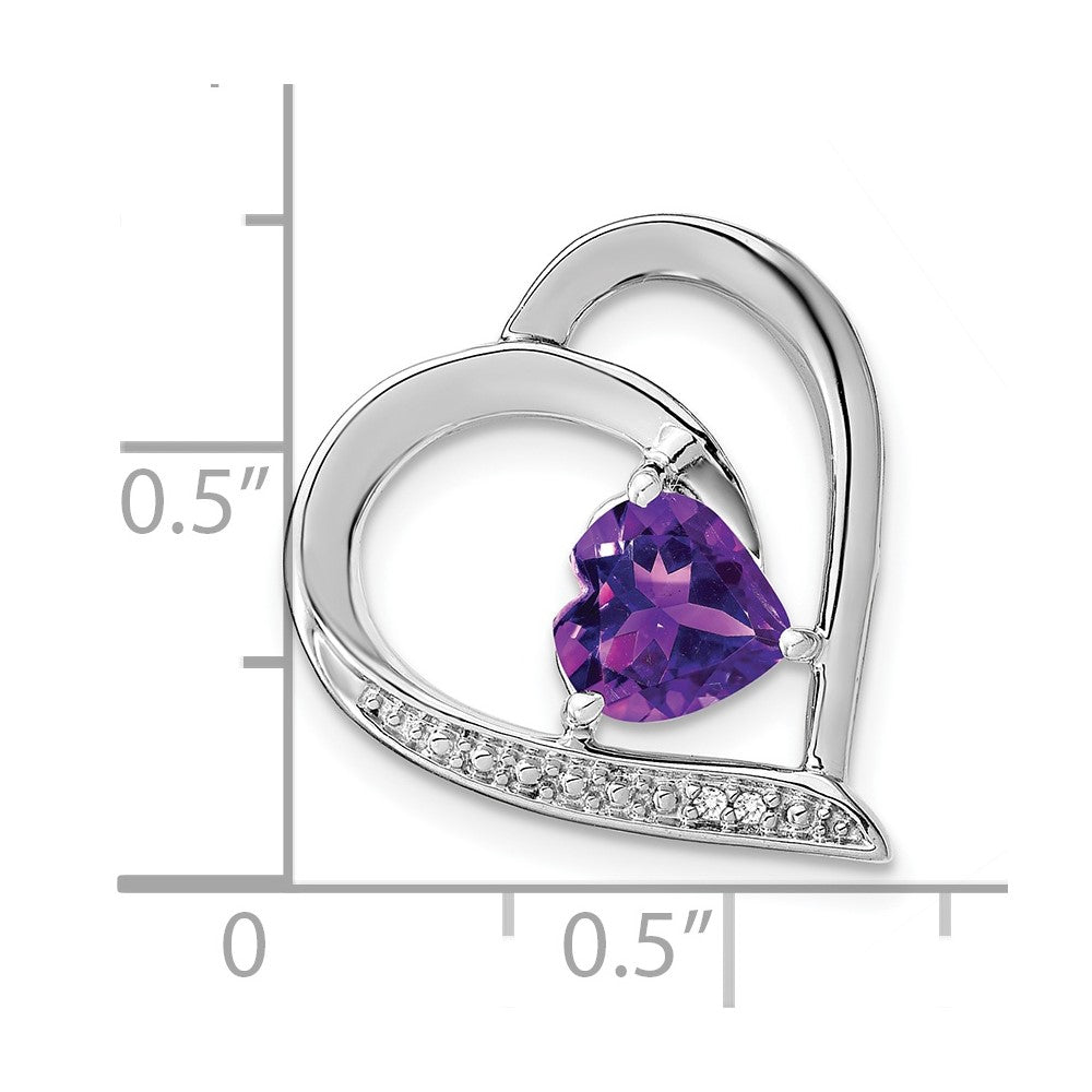 Sterling Silber Anhänger mit Amethyst und echten Diamanten