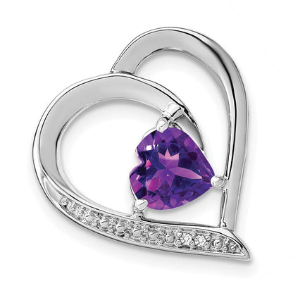 Sterling Silber Anhänger mit Amethyst und echten Diamanten
