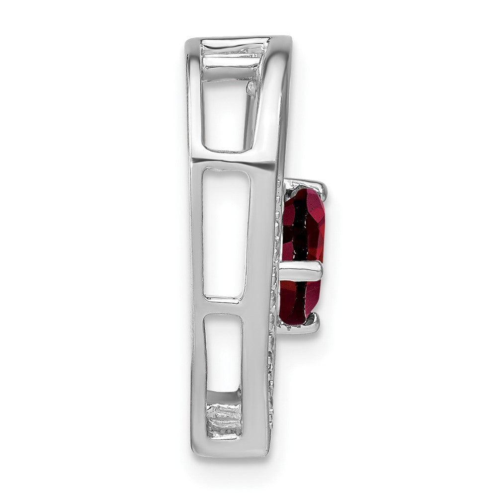 Anhänger aus Sterlingsilber mit Granat und echtem Diamant