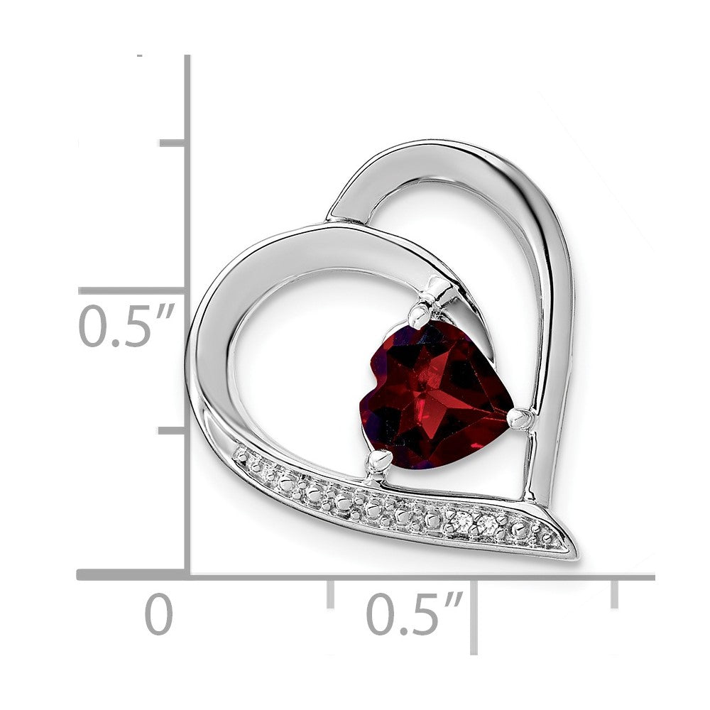 Anhänger aus Sterlingsilber mit Granat und echtem Diamant