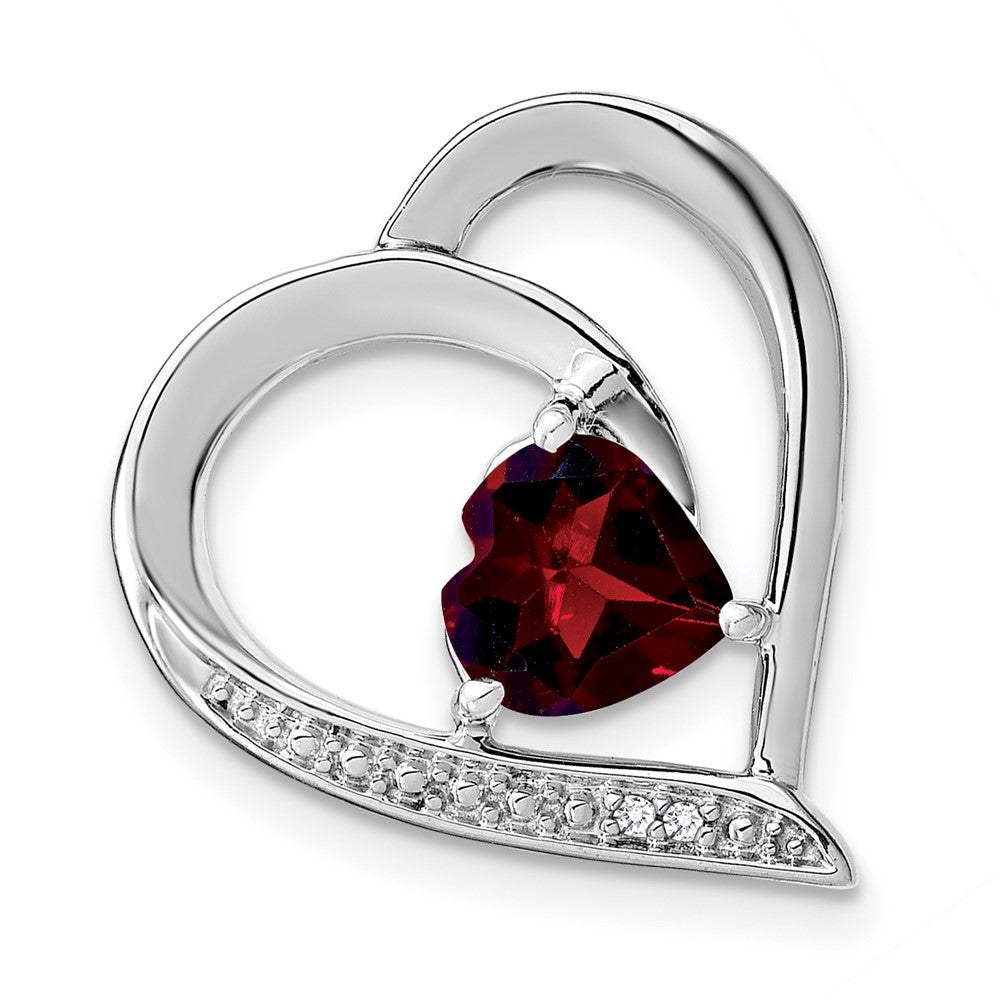 Anhänger aus Sterlingsilber mit Granat und echtem Diamant