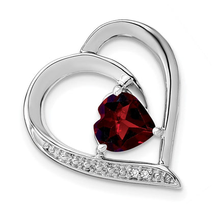 Anhänger aus Sterlingsilber mit Granat und echtem Diamant