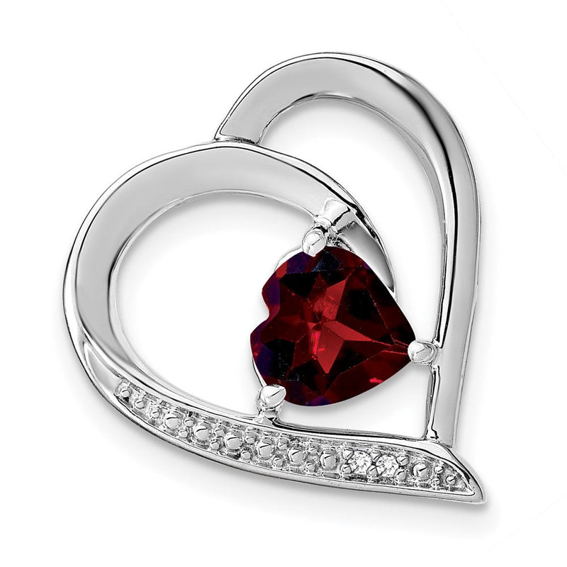 Anhänger aus Sterlingsilber mit Granat und echtem Diamant