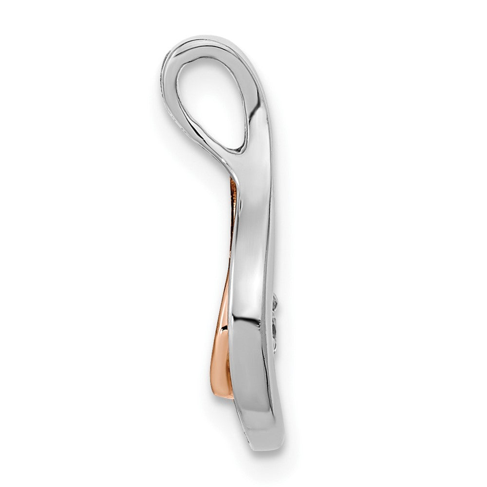 14K Bicolor Gold Poliert Fantasie Echt Diamant Kette Anhänger