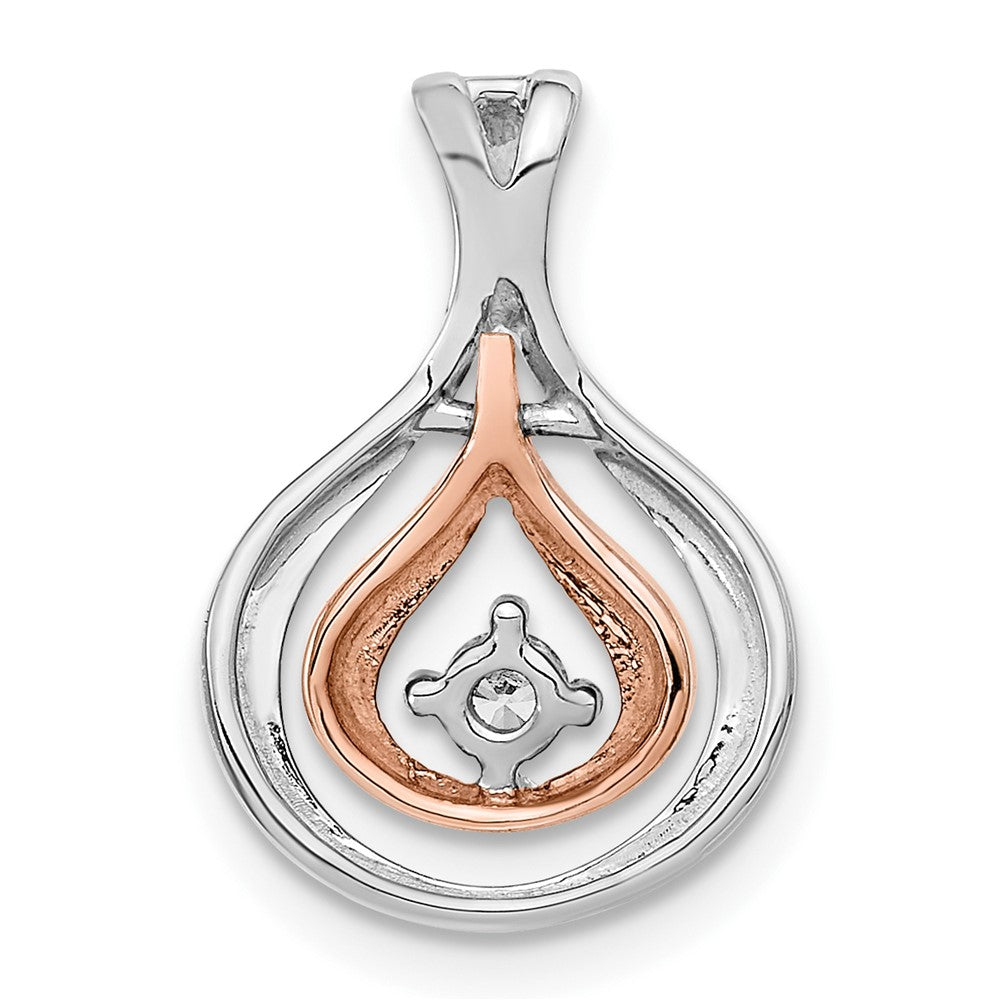 14K Bicolor Poliert Fantasie Diamant Kette Anhänger
