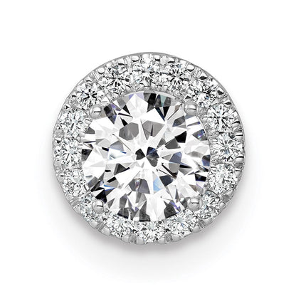 14K Weißgold 2,5 ct. Laborgezüchteter Diamant VS/SI+ G+ Rund Halo Ketten-Gleitanhänger