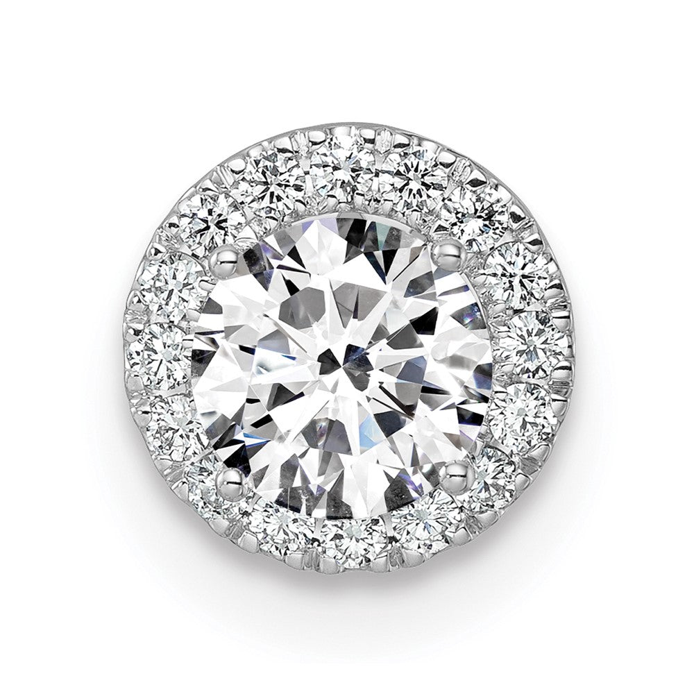 14K Weißgold 2,5 ct. Laborgezüchteter Diamant VS/SI+ G+ Rund Halo Kette Gleitanhänger