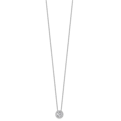 14K Weißgold 2,5 ct. zertifizierter im Labor gezüchteter Diamant VS/SI+ G+ 45 cm Halo-Anhänger-Halskette