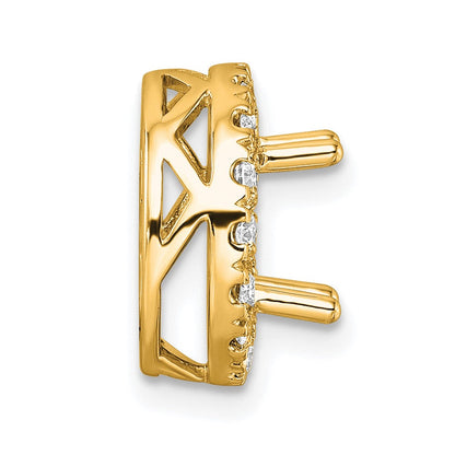 14K Gelbgold Weiß 0,5 ct. Laborgezüchteter Diamant VS/SI+ G+ Rund-Halo Ketten-Gleitanhänger