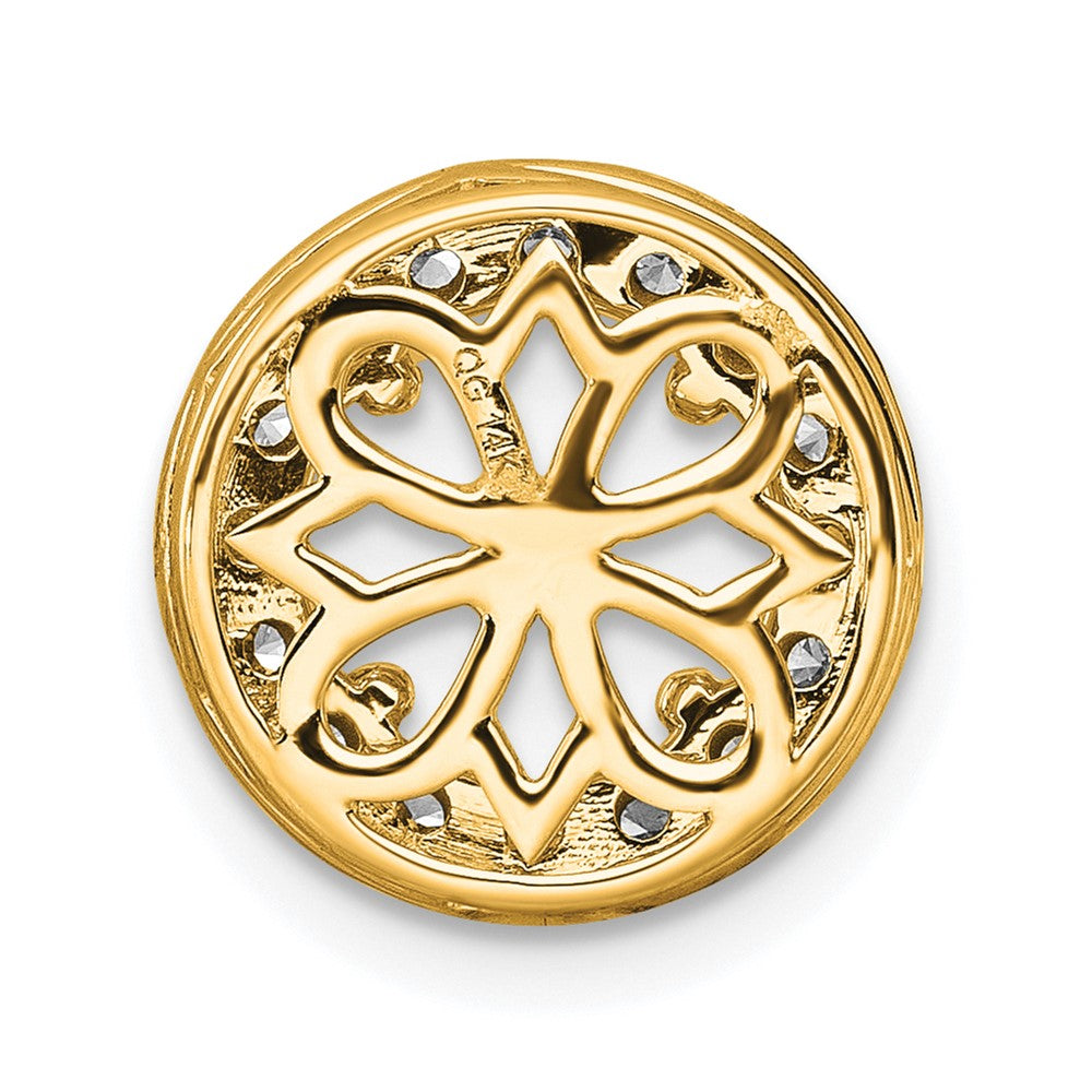 14K Gelbgold 0,5 ct. Labordiamant VS/SI+ G+ Rund Halo Ketten-Gleitanhänger