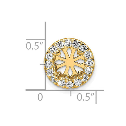 14K Gelbgold Weiß 0,5 ct. Laborgezüchteter Diamant VS/SI+ G+ Rund-Halo Ketten-Gleitanhänger