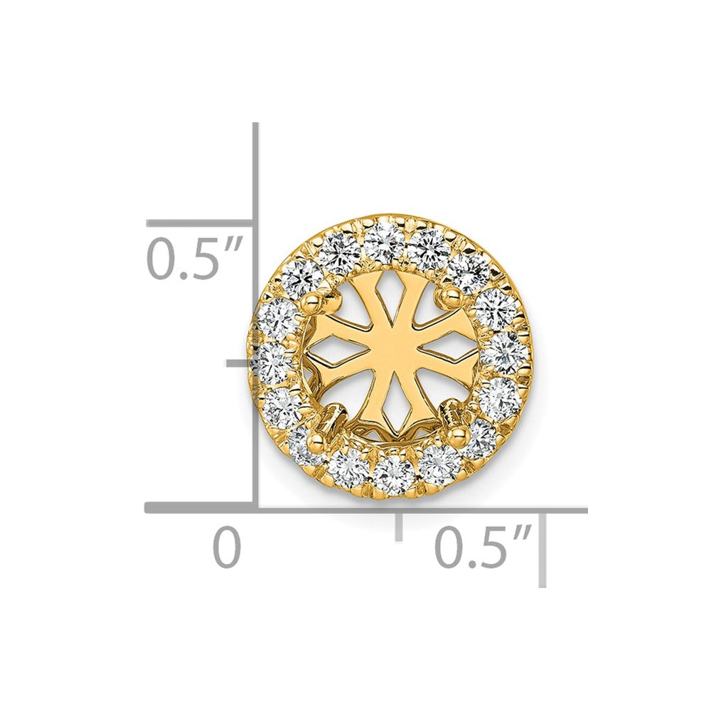 14K Gelbgold 0,5 ct. Labordiamant VS/SI+ G+ Rund Halo Ketten-Gleitanhänger