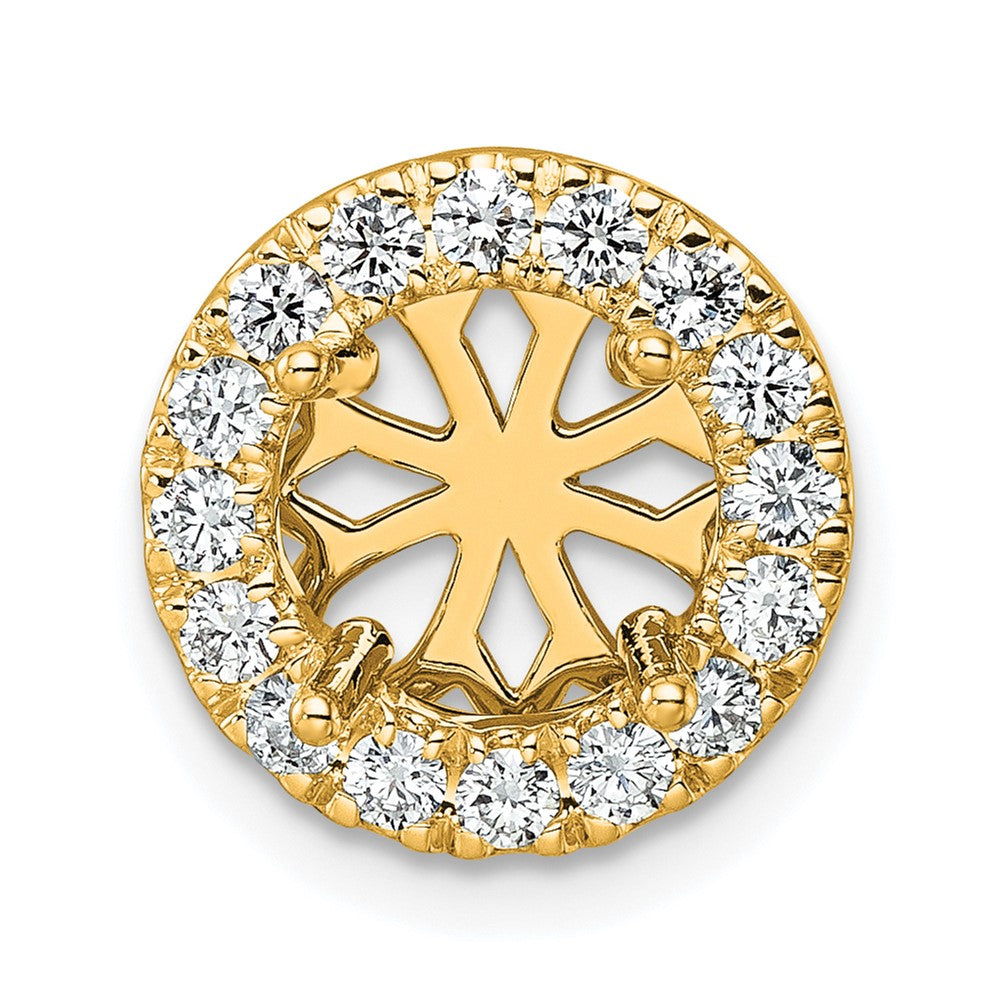 14K Gelbgold 0,5 ct. Labordiamant VS/SI+ G+ Rund Halo Ketten-Gleitanhänger