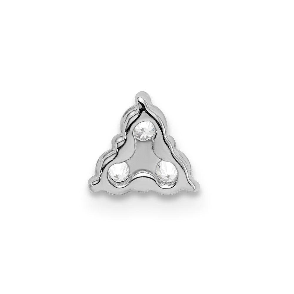 14K Weißgold 1/4ct. Echt Diamant Dreistein Dreieck Kette Anhänger