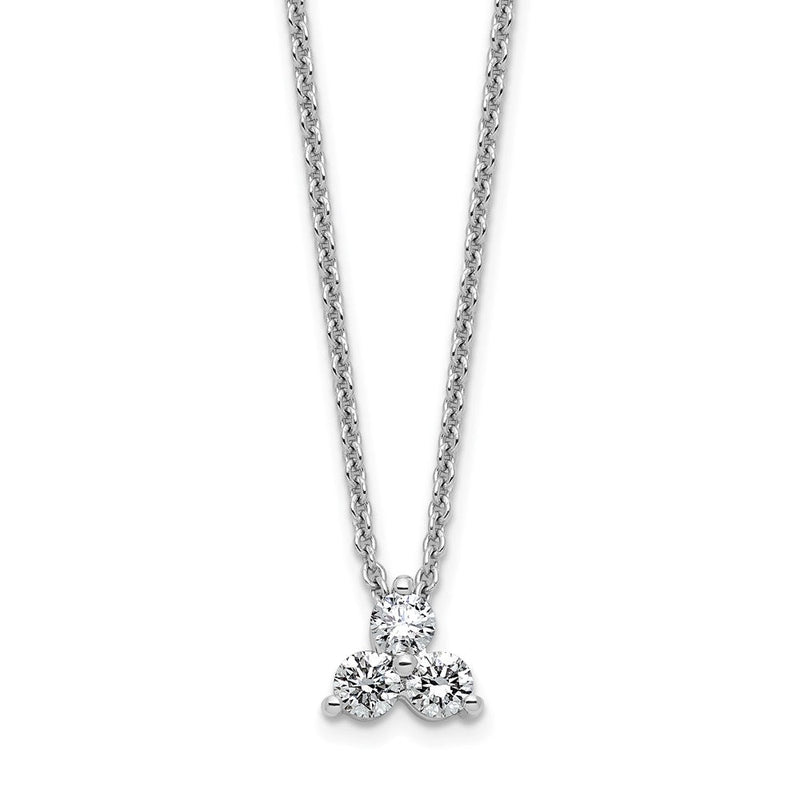 14K Weißgold True Origin 1/4 Karat Im Labor Gezüchtet Diamant Vs D E F Dreistein 18 Zoll Halskette