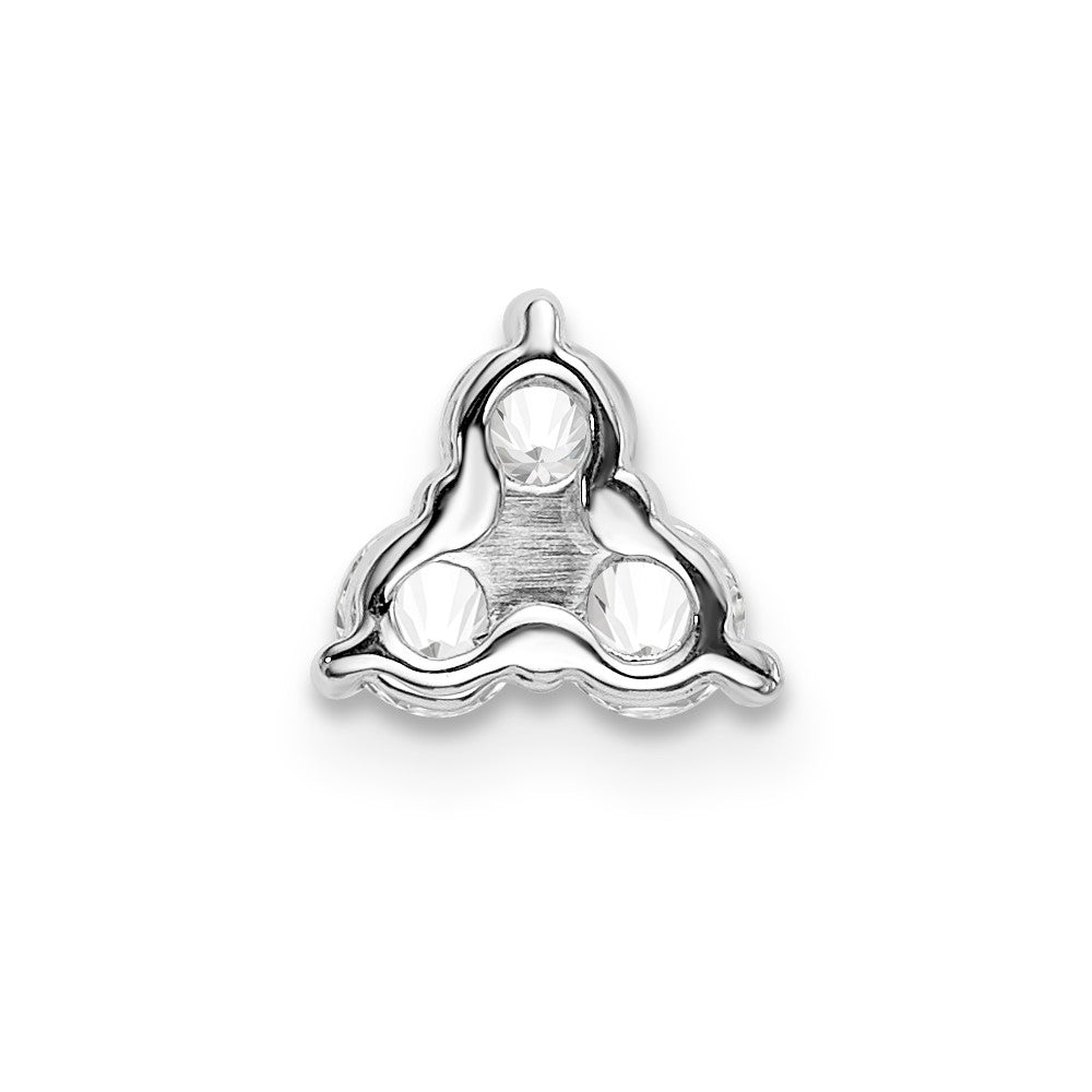 14K Weißgold 3/8ct. Echt Diamant Dreistein Dreieck Kette Anhänger