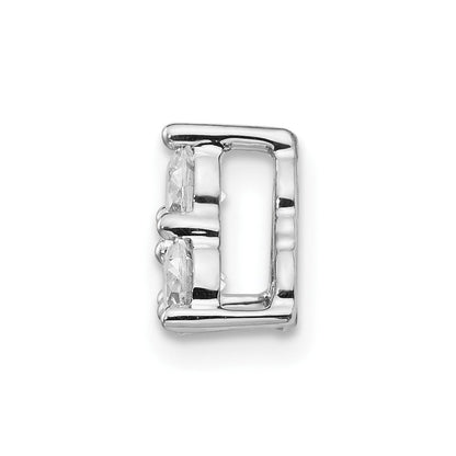 14K Weißgold Labor-Diamant VS/SI+ G+ Dreistein-Dreieck-Anhänger