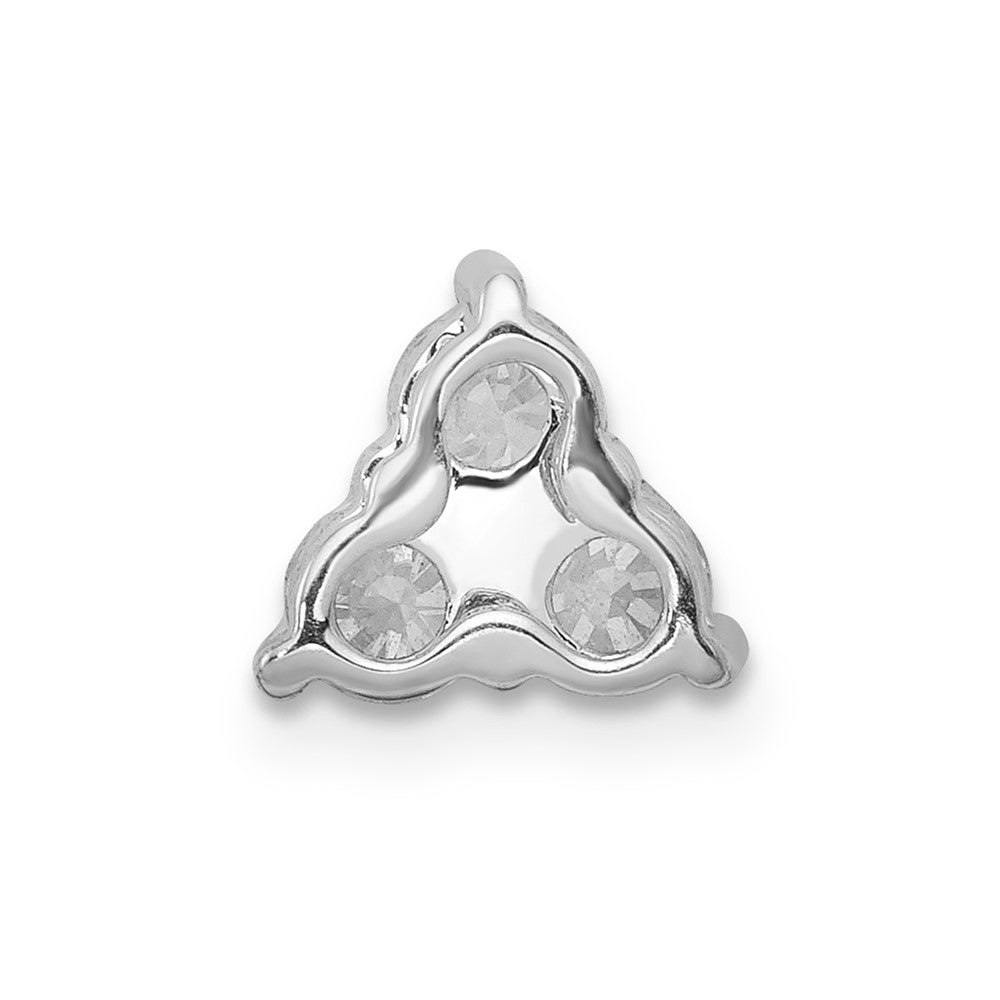 14K Weißgold Labor-Diamant VS/SI+ G+ Dreistein-Dreieck-Anhänger